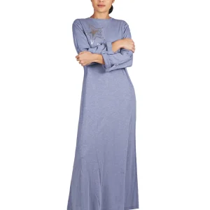 Women's 100% Cotton Slub Knit Full-Length Sleeping Gown
