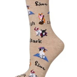 Women's Live Laugh Bark Rayon From Bamboo Crew Socks